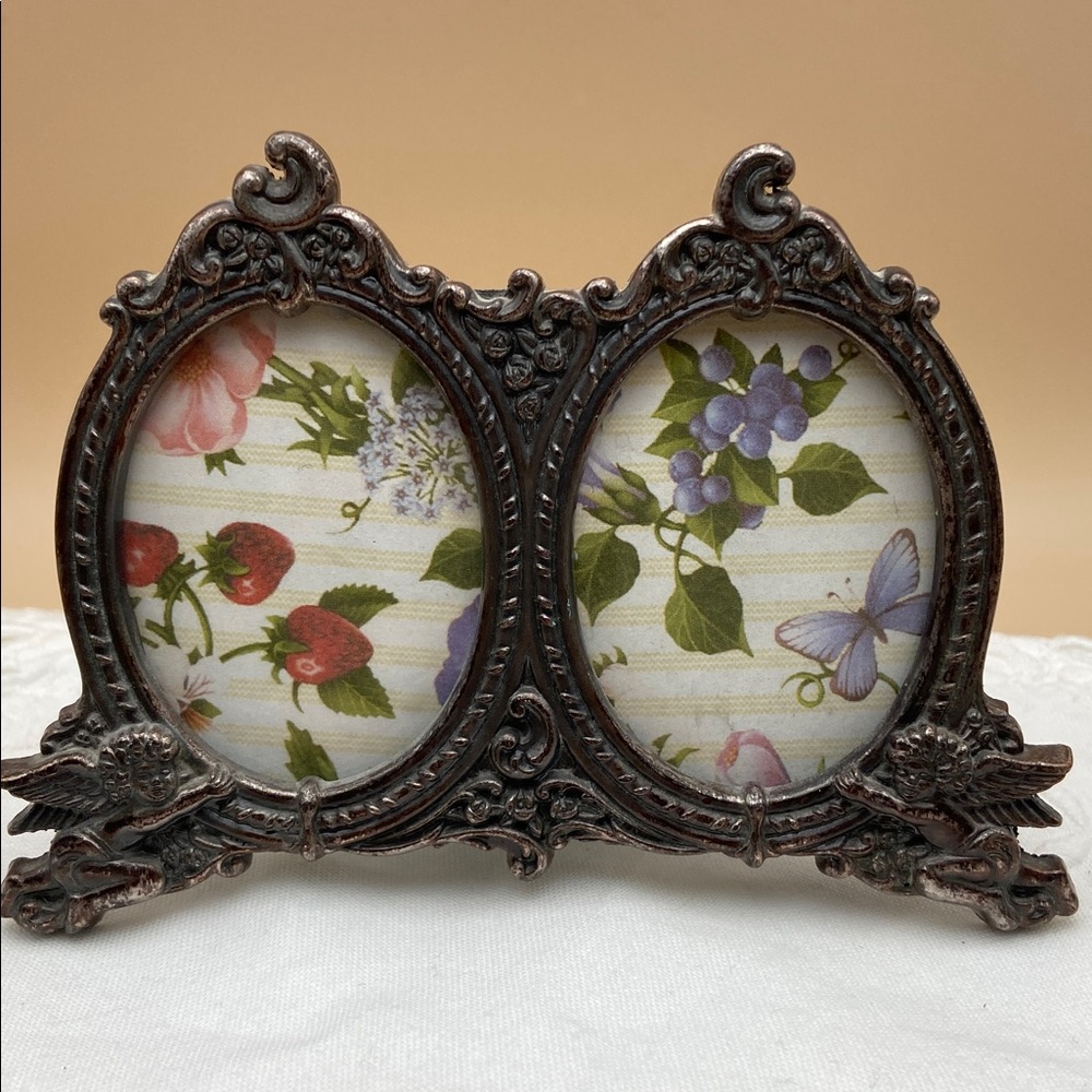 Vintage Burnes of Boston Cupid Romantic  Angel Dual picture frame